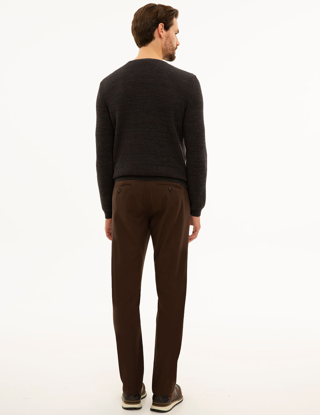 Kahverengi Slim Fit Kanvas Pantolon