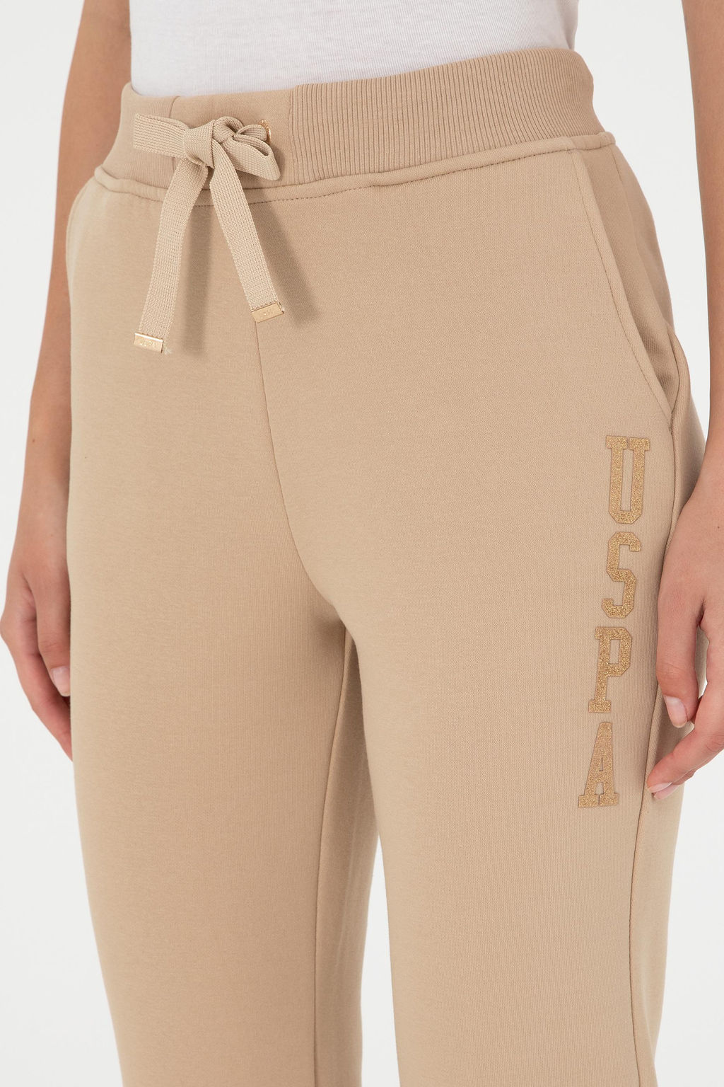 Женские спортивные штаны песочного цвета - U.s. polo assn фото 5