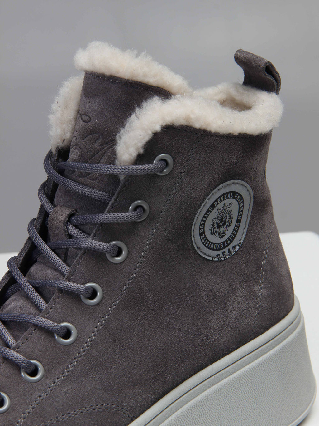 Ботинки 217.ALTAgr. Серый замок замша/Мех