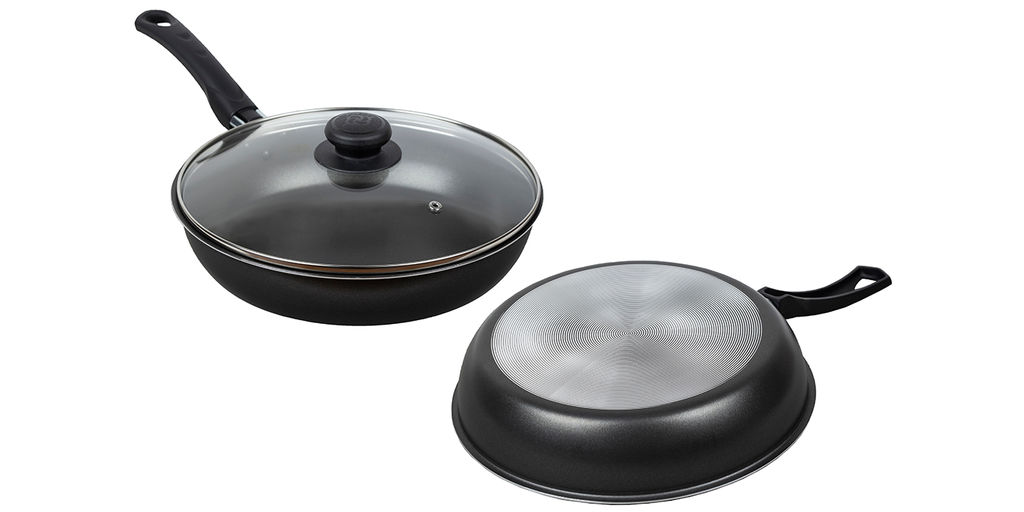 Сковорода 260мм, 1 ручка, стеклянная крышка, антипригарное покрытие, Атлас - Калитва фото 2