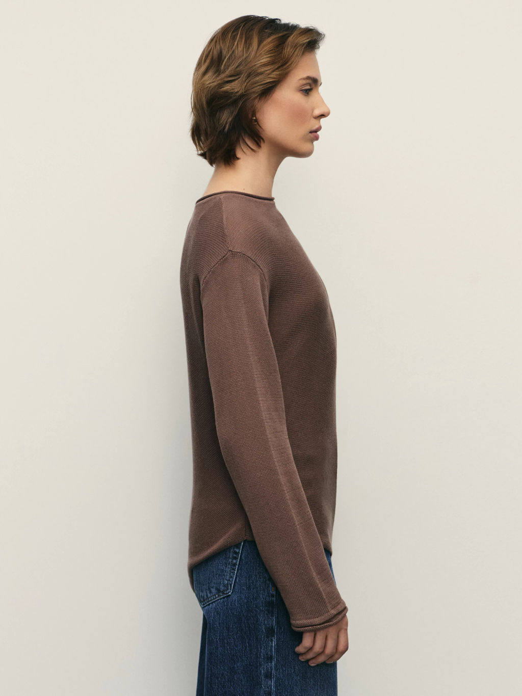 Джемпер из хлопка с асимметричным краем / Zarina  фото 4