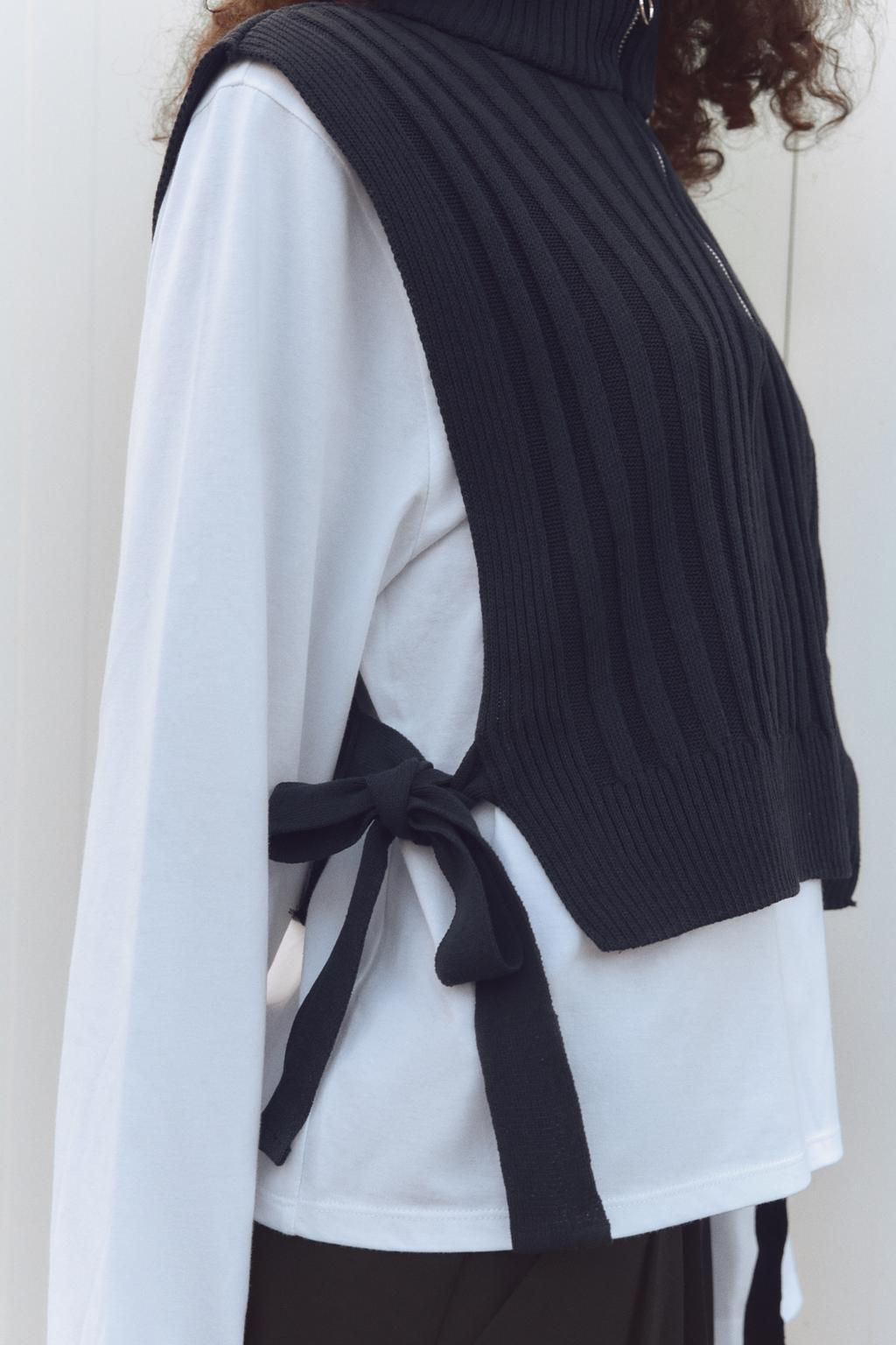 ZIP-UP GILET T-SHIRT - Zara фото 4