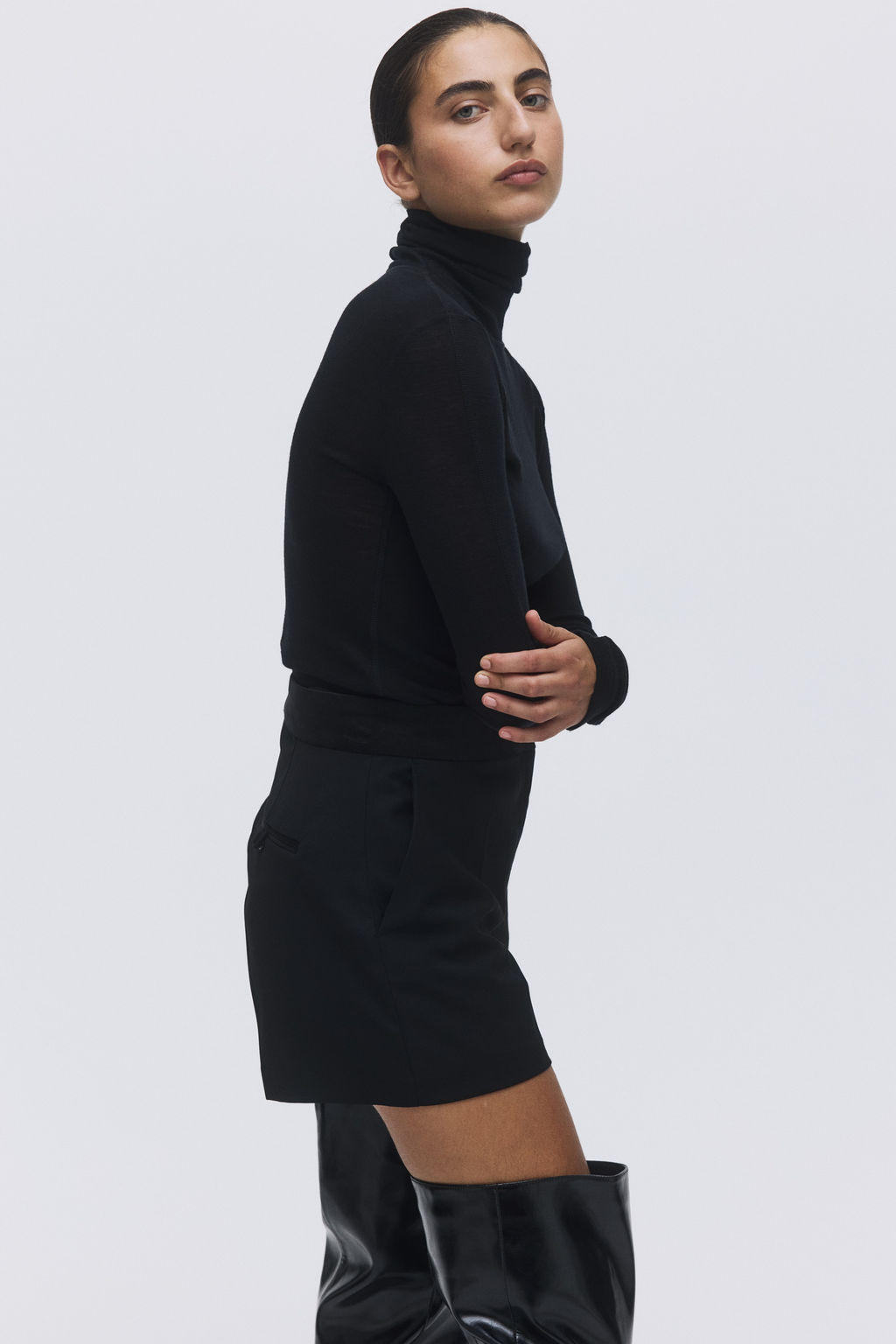 Pantal?n corto sastre de talle alto - H&m фото 6