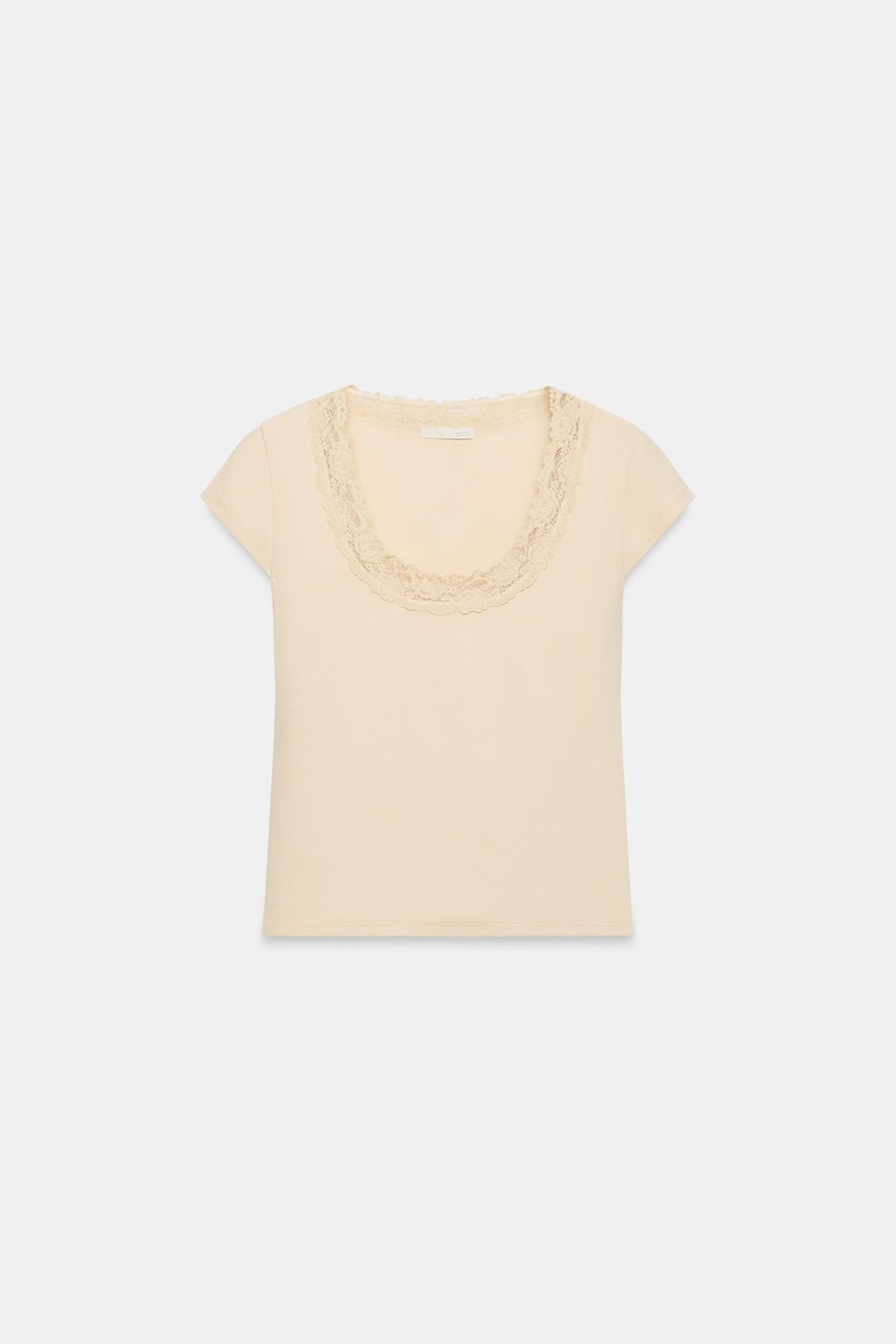 TOP CUELLO OLLA ENCAJE / rosa claro