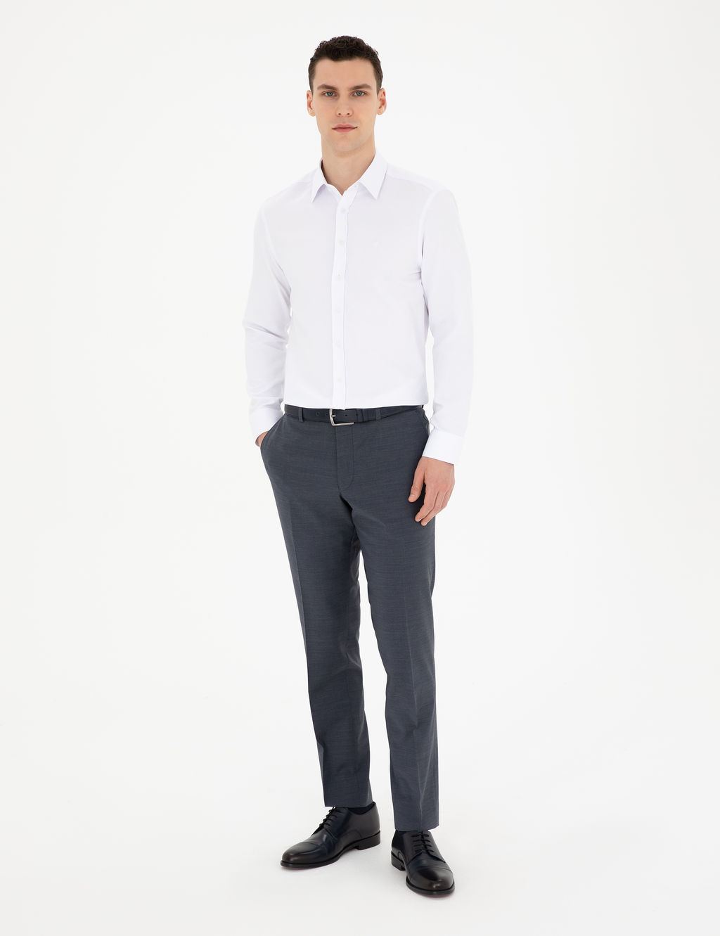Beyaz Slim Fit Arm_rl_ Uzun Kollu G_mlek