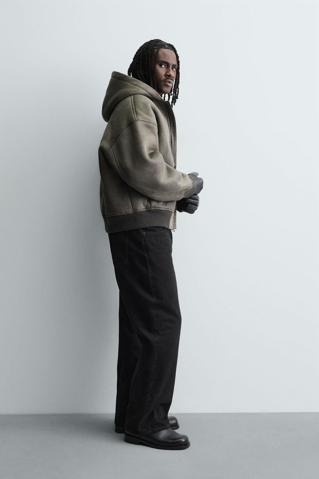 DOUBLE-FACED FAUX LEATHER WASHED JACKET - Zara фото 3