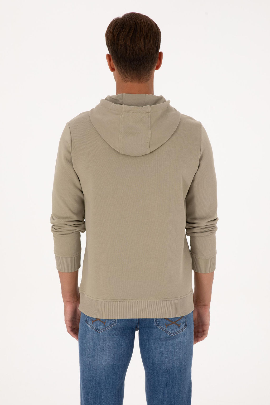 Erkek Regular Fit Kapi_onlu A__k Haki Basic Sweatshirt Sepette S_rpriz _ndirim - U.s. polo assn фото 5