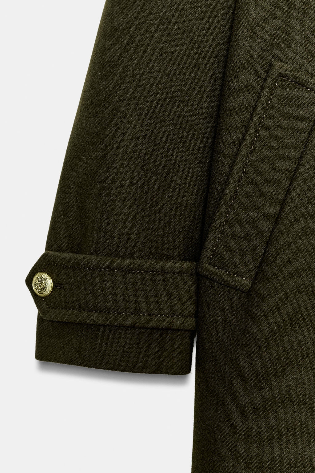 ASYMMETRIC WOOL BLEND COAT WITH BUTTONS ZW COLLECTION - Zara фото 8