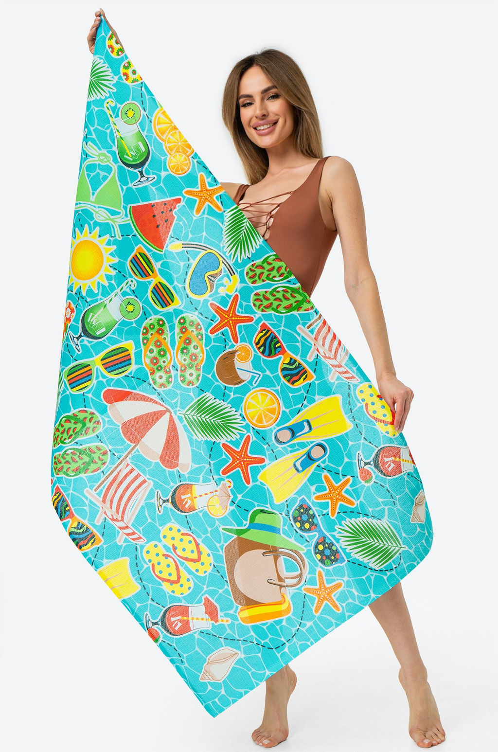 Полотенце пляжное вафельное 80x150 Happy Fox Home фото 8