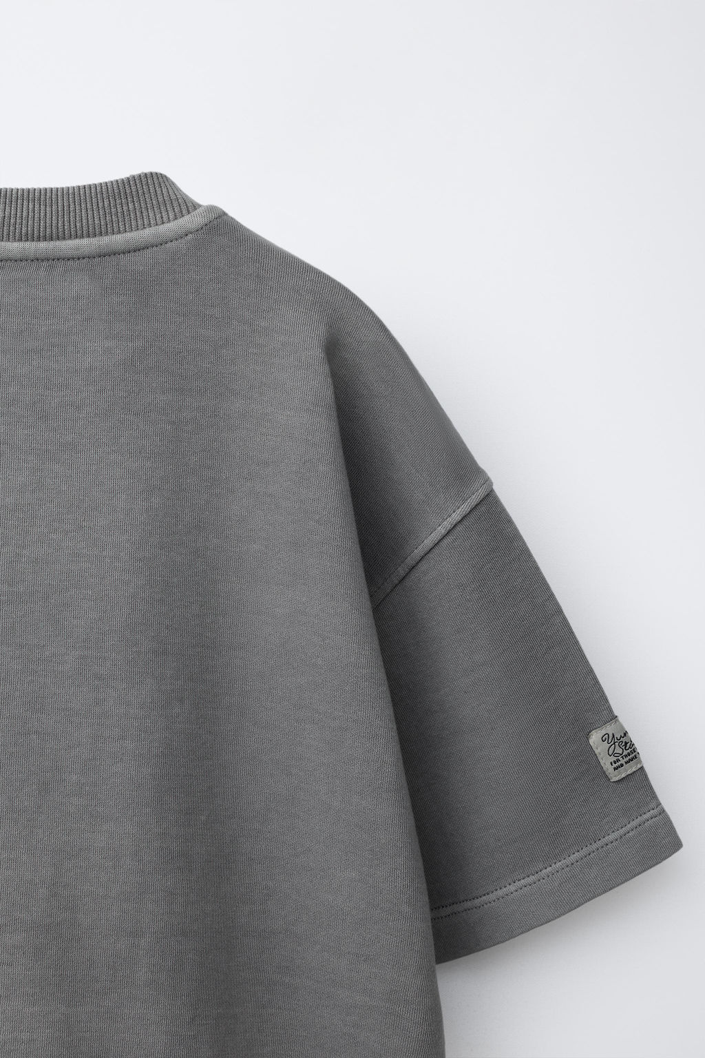 CAMISETA INTERLOCK GARMENT DYE / Gris - Zara фото 4