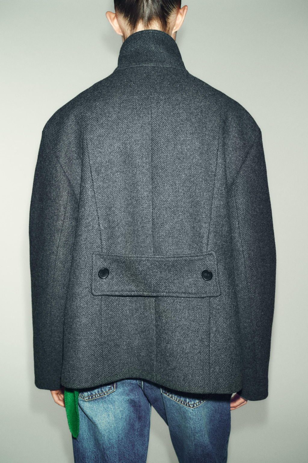 CROPPED WOOL COAT WITH HIGH NECK - Zara фото 6