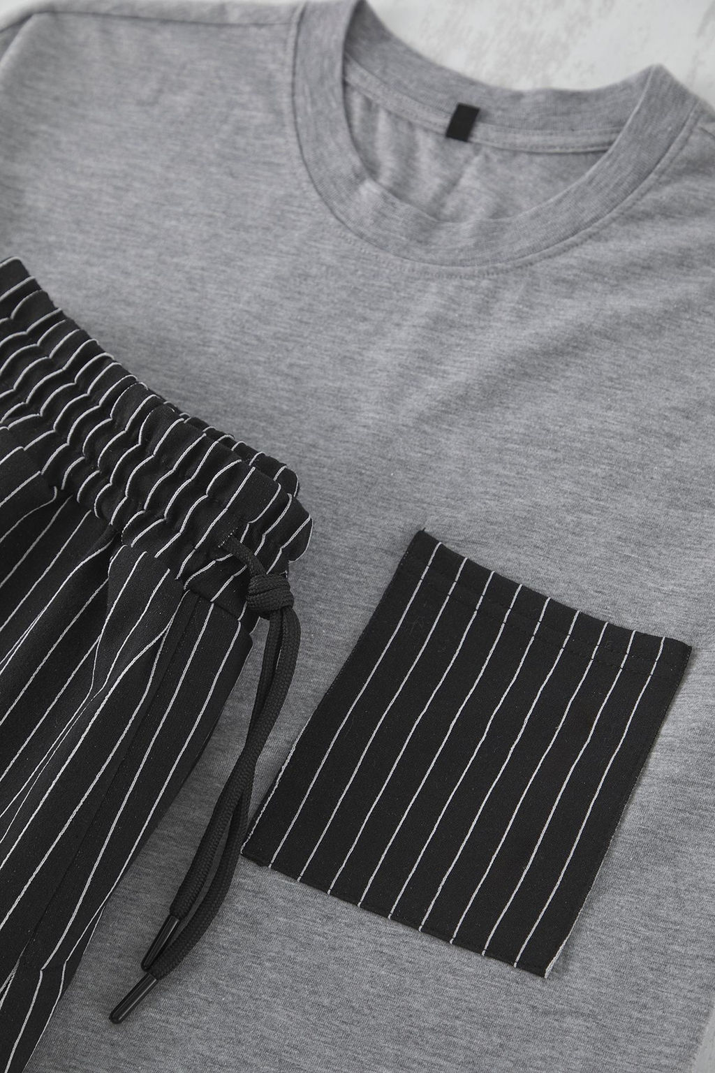 TRENDYOL MAN Bej- Haki Regular Fit Cizgili Orme Sortlu Pijama Tak?m? TMNSS25PT00036 - Trendyolmilla фото 6