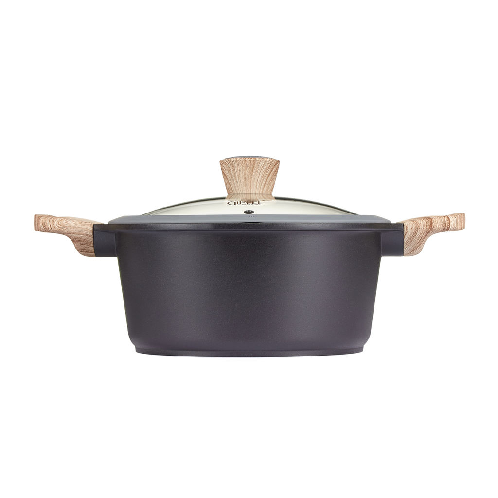 0572 GIPFEL Кастрюля OLIVER 24х11.5см/4,3л из литого алюминия с индукционным дном, с антипригарным гранитным покрытием Pfluon Granite, со стеклянной крышкой, c бакелитовой ручкой с покрытием Soft-touch. Толщина: 2,0/4,7мм  фото 3