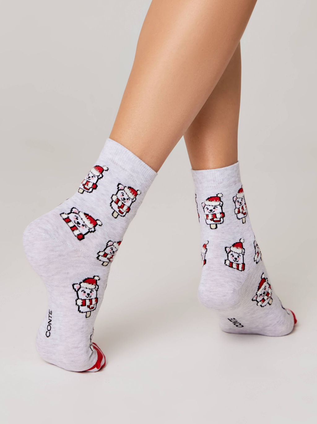 Цена за 2 пары. Носки новогодние светло-серый - Conte elegant фото 2