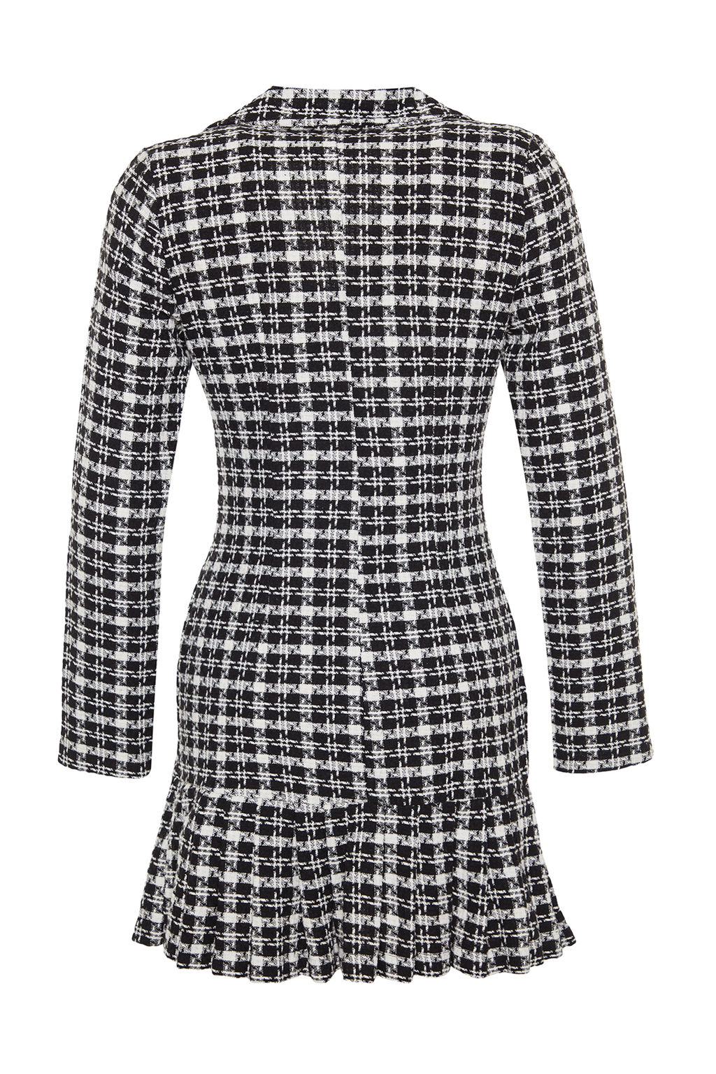 TRENDYOLMILLA Siyah Etegi Volanl? Dugme Detayl? Tuvit Dokuma Elbise TWOAW23EL00870  фото 16