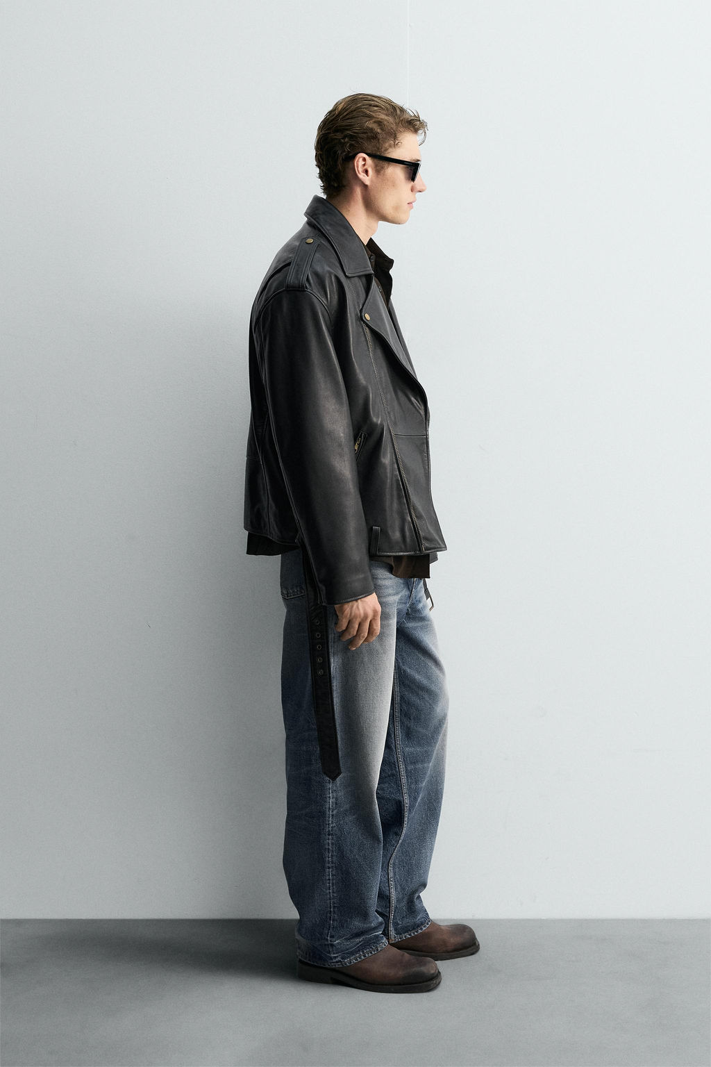 LEATHER BIKER JACKET LIMITED EDITION - Zara фото 4