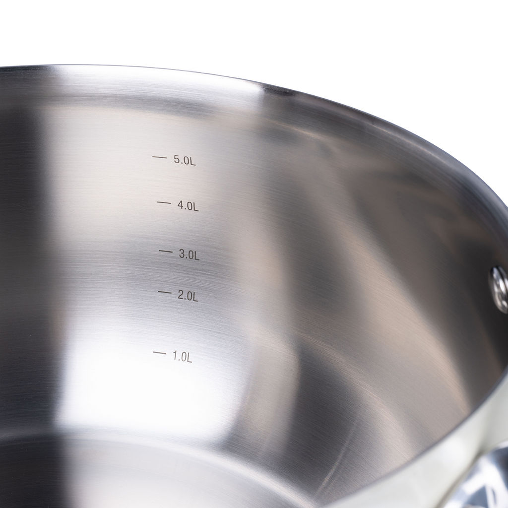 52292 GIPFEL Кастрюля NOVELLA 6,0 л / 24х13,5 см со стеклянной крышкой, с индукционным капсульным дном. Материал: нержавеющая сталь 18/10. Толщина: 0,8мм. Цвет: бежевый  фото 5