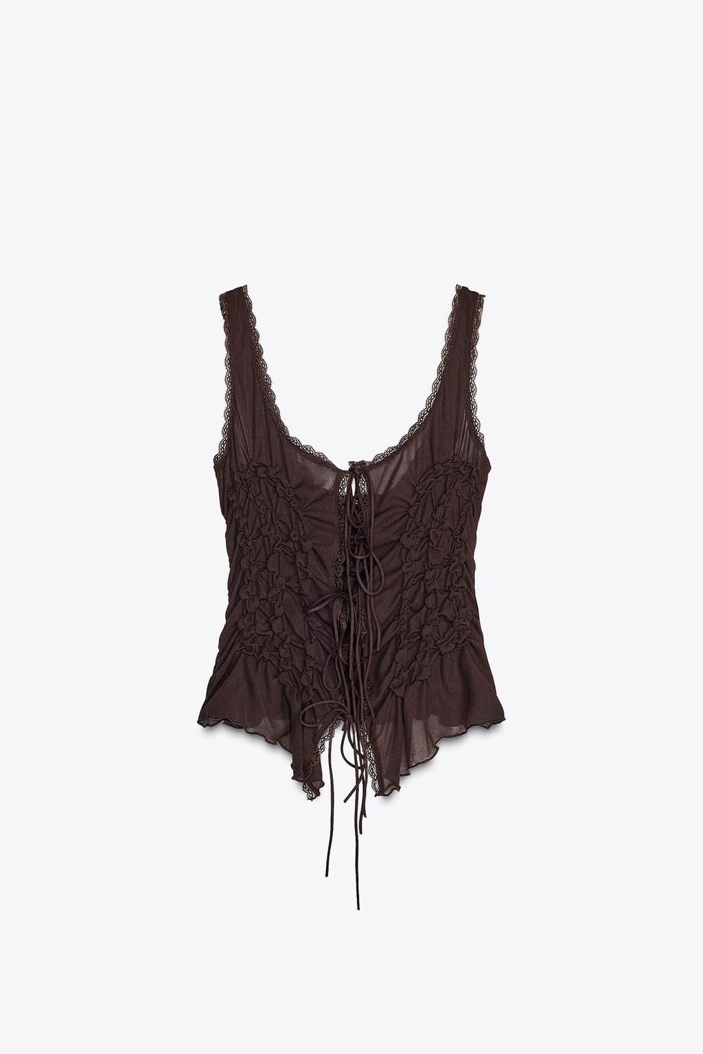 GATHERED TIE TOP - Zara фото 10