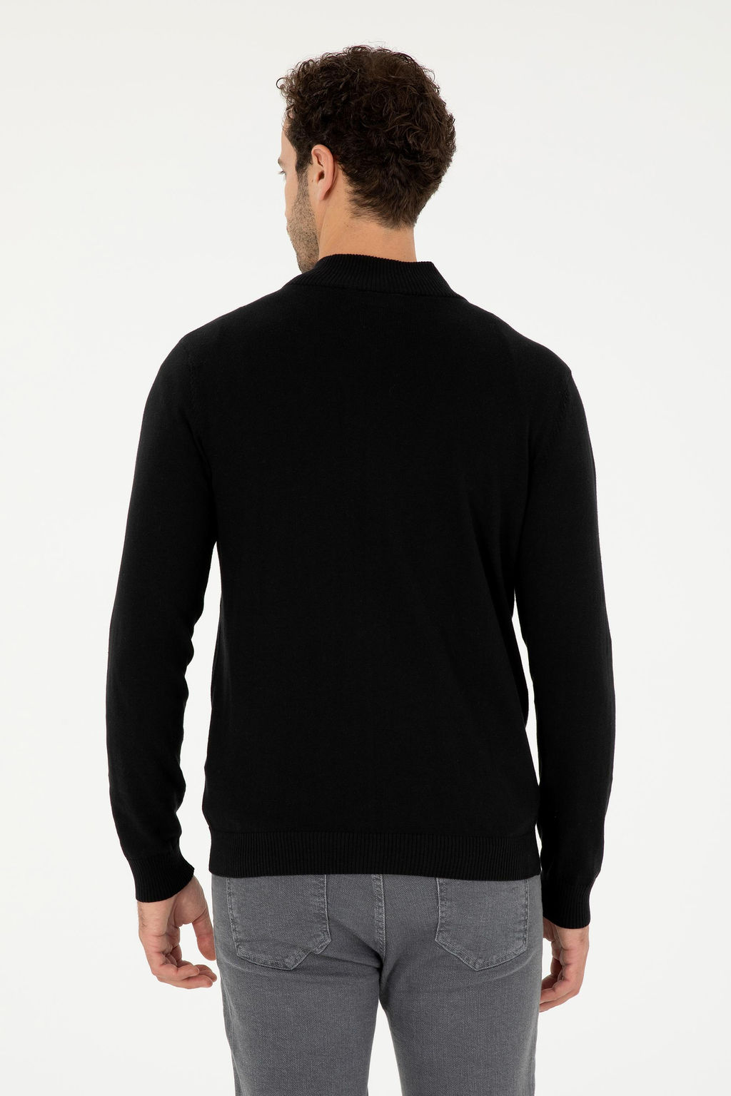 Мужской черный базовый трикотажный кардиган - U.s. polo assn фото 5