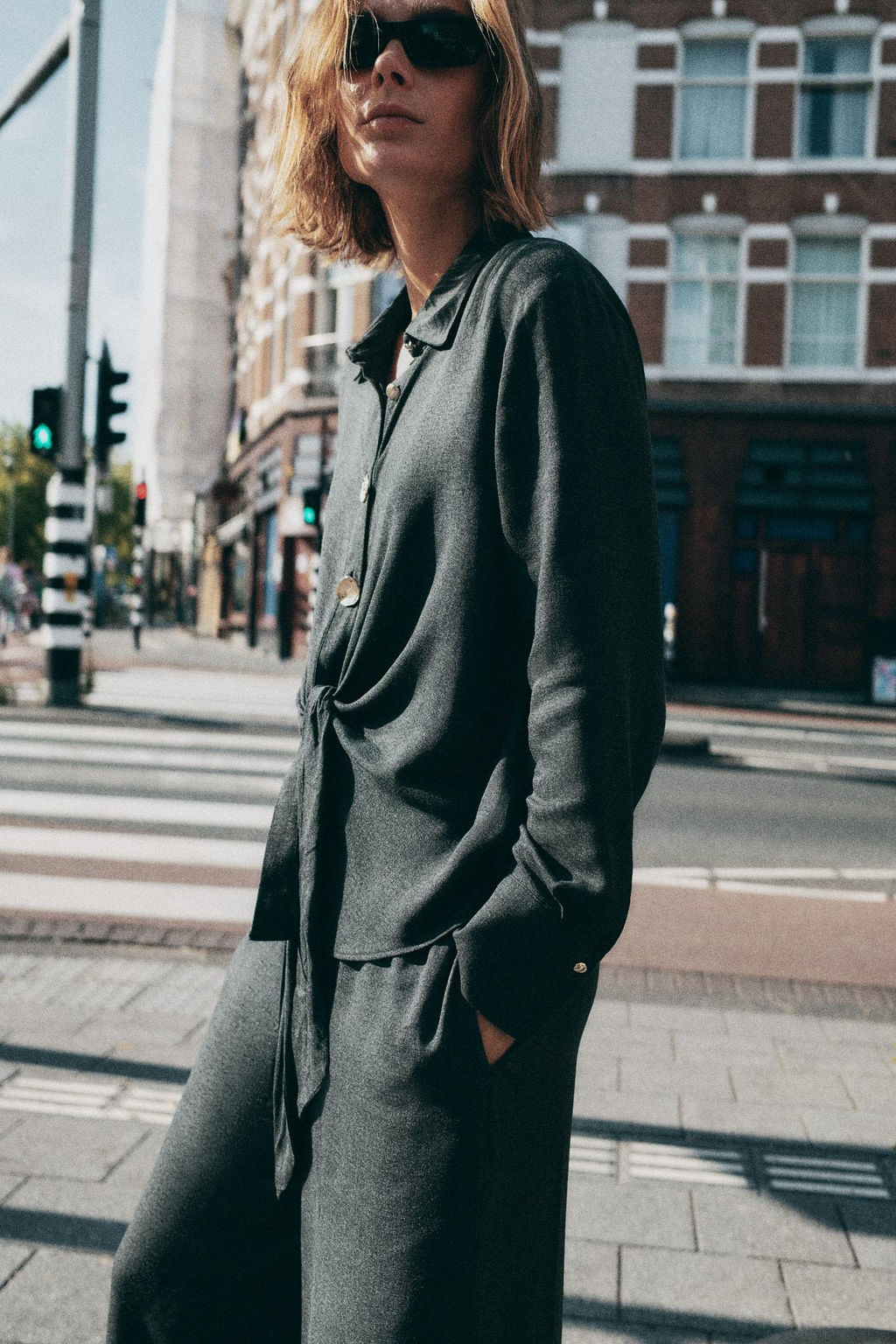 KNOTTED SHIRT WITH METAL BUTTONS - Zara фото 3