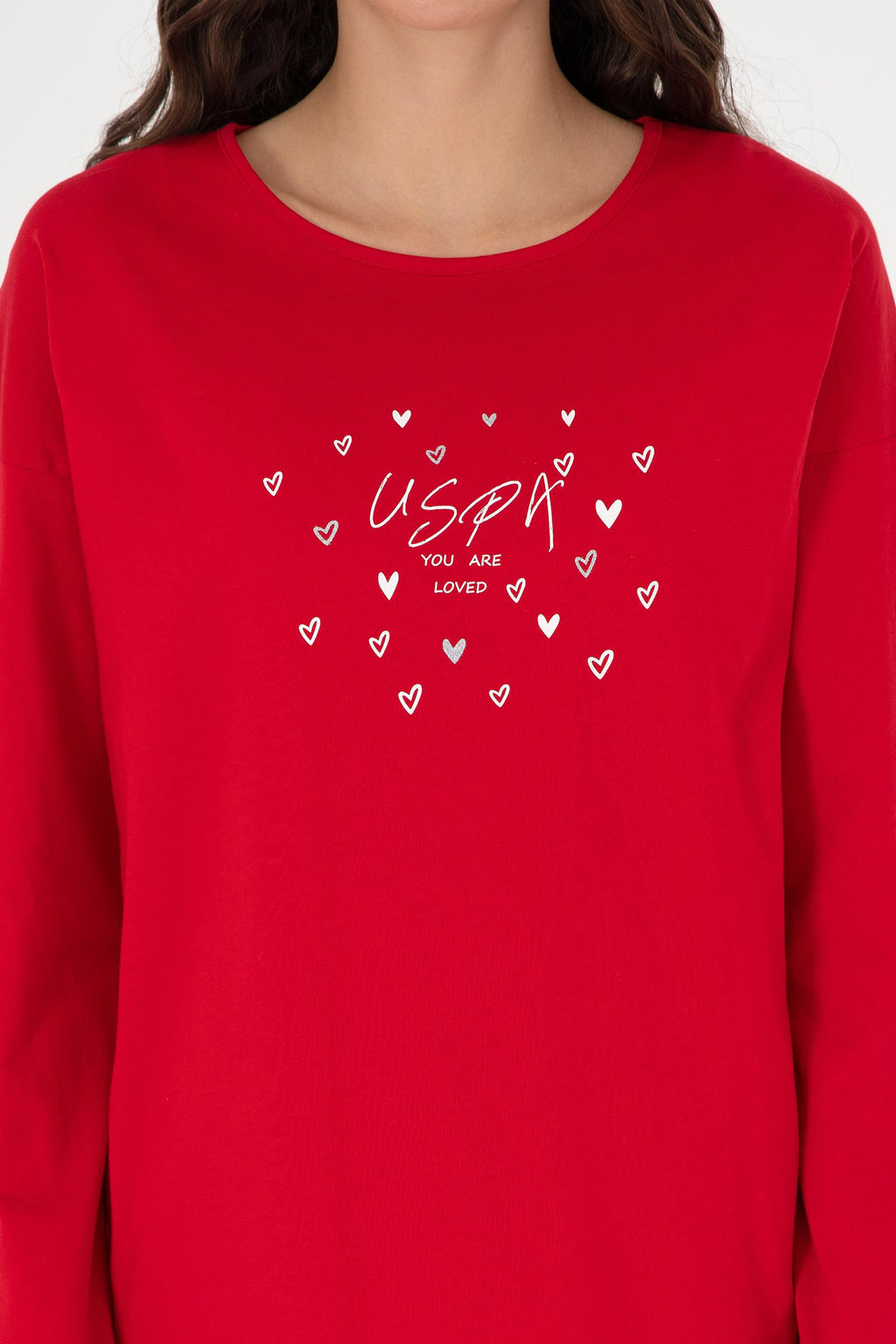 Женский красный пижамный комплект Неожиданная скидка в корзине - U.s. polo assn фото 5