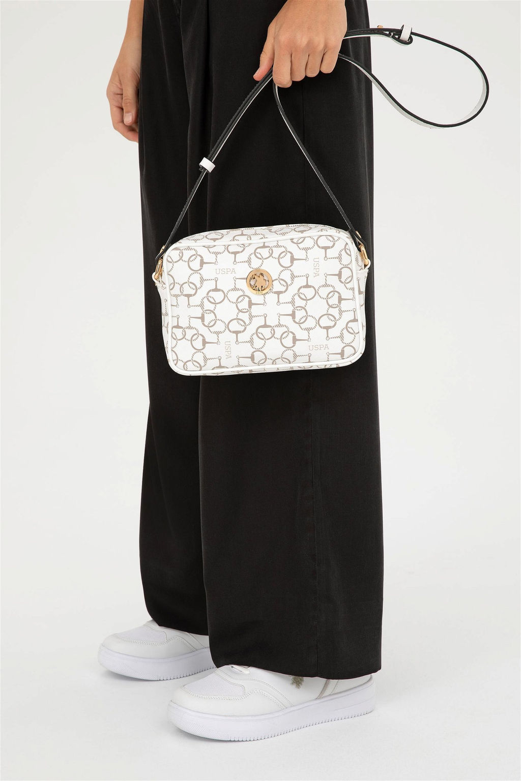 U. S. Polo Assn / Женская белая сумка через плечо - U.s. polo assn фото 2