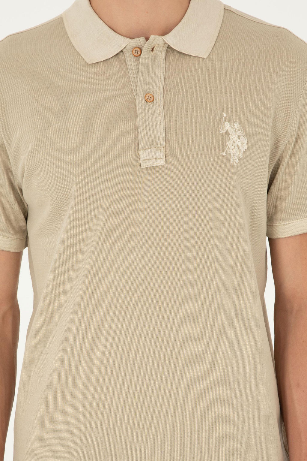 Футболка U.S. Polo Assn мужская светло-хаки хлопок  фото 6