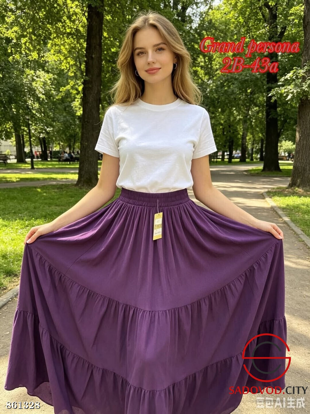 Женская длинная юбка на резинке - Fiona фото 4