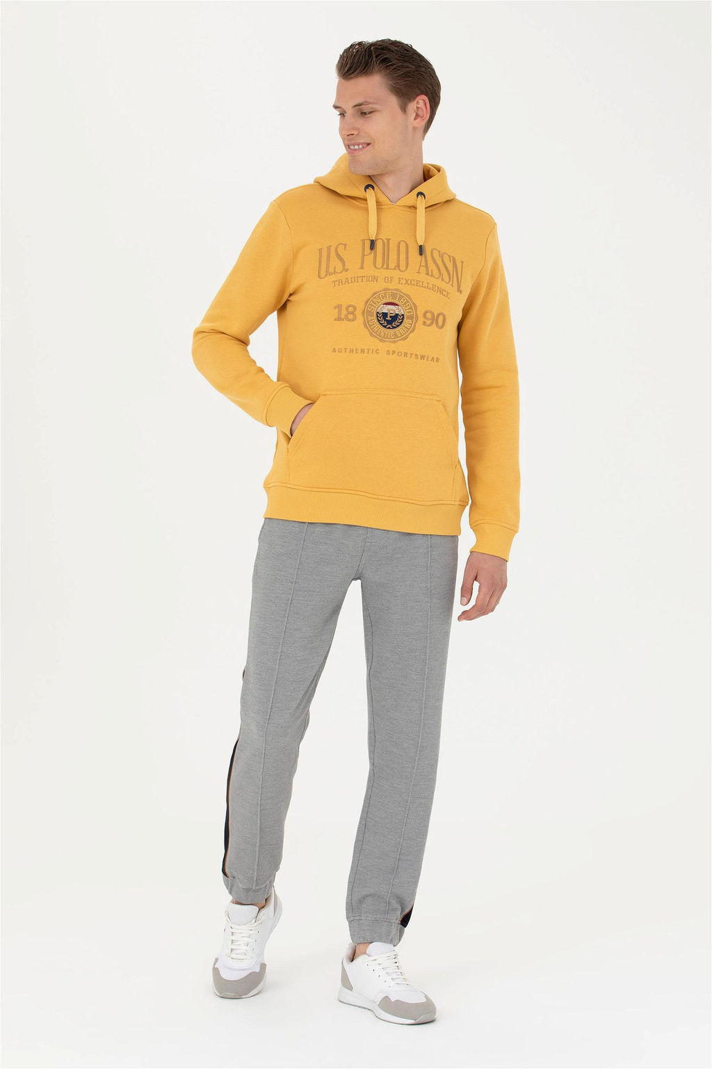 Мужские серые меланжевые спортивные штаны - U.s. polo assn фото 8