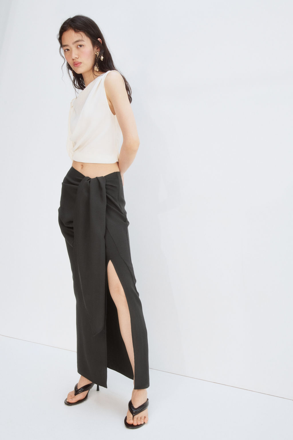 Maxifalda con nudo decorativo - H&m фото 4