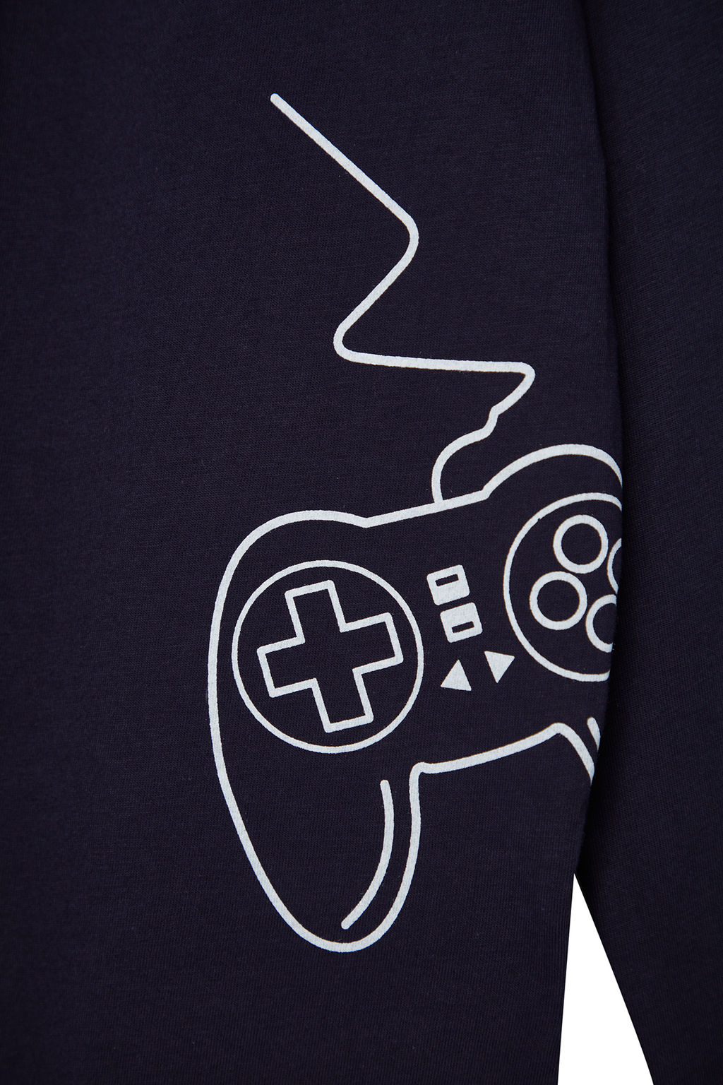 Lacivert Regular Fit Bask?l? Orme %100 Pamuk Pijama Tak?m? TMNAW24PT00012