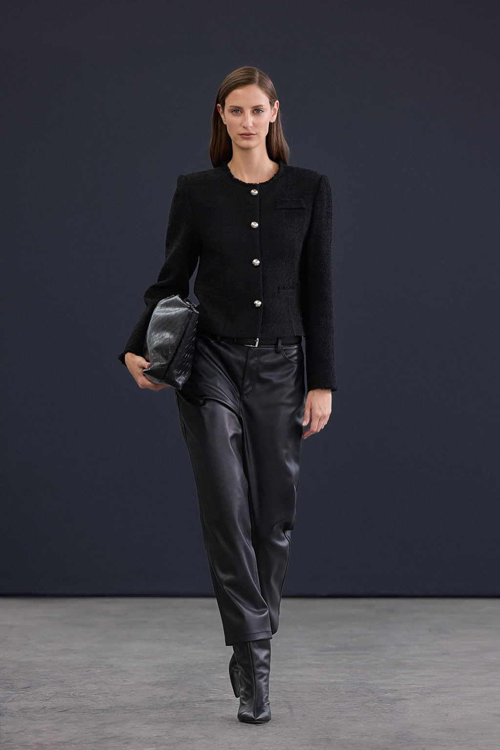 Trendyol Studio Siyah Gumus Aksesuarl? Dokuma Tuvit Ceket TWOAW26CE00079 - Trendyolmilla фото 3