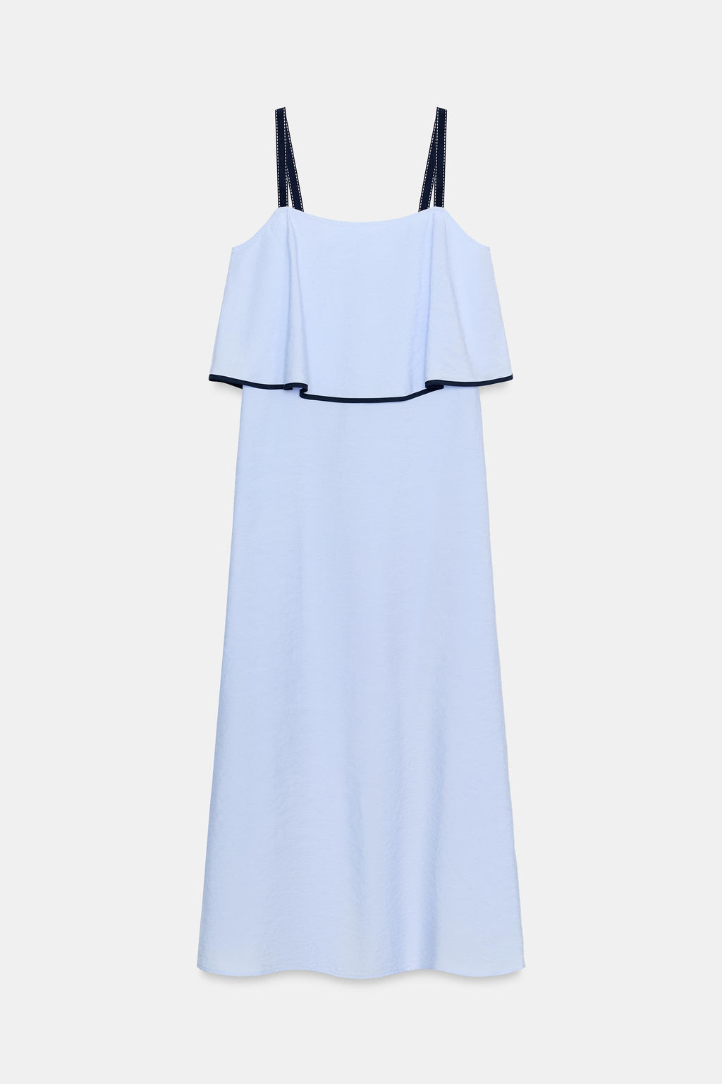 VESTIDO MIDI COMBINADO / Azul claro - Zara фото 9