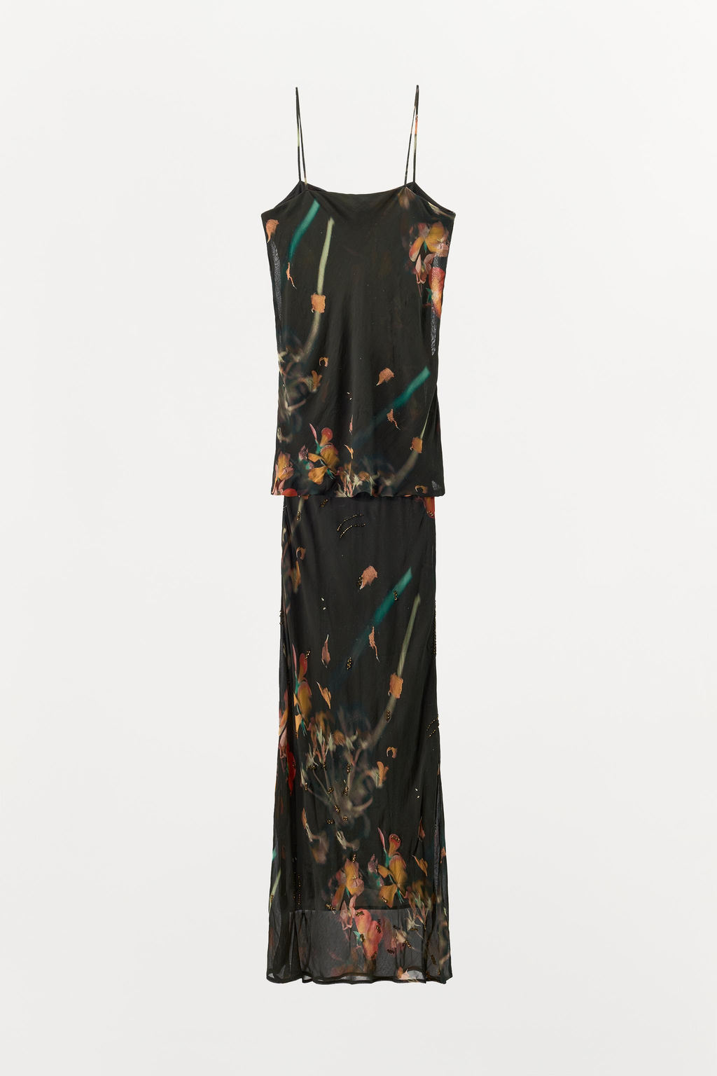 BEADED PRINTED CAPE DRESS - Zara фото 7
