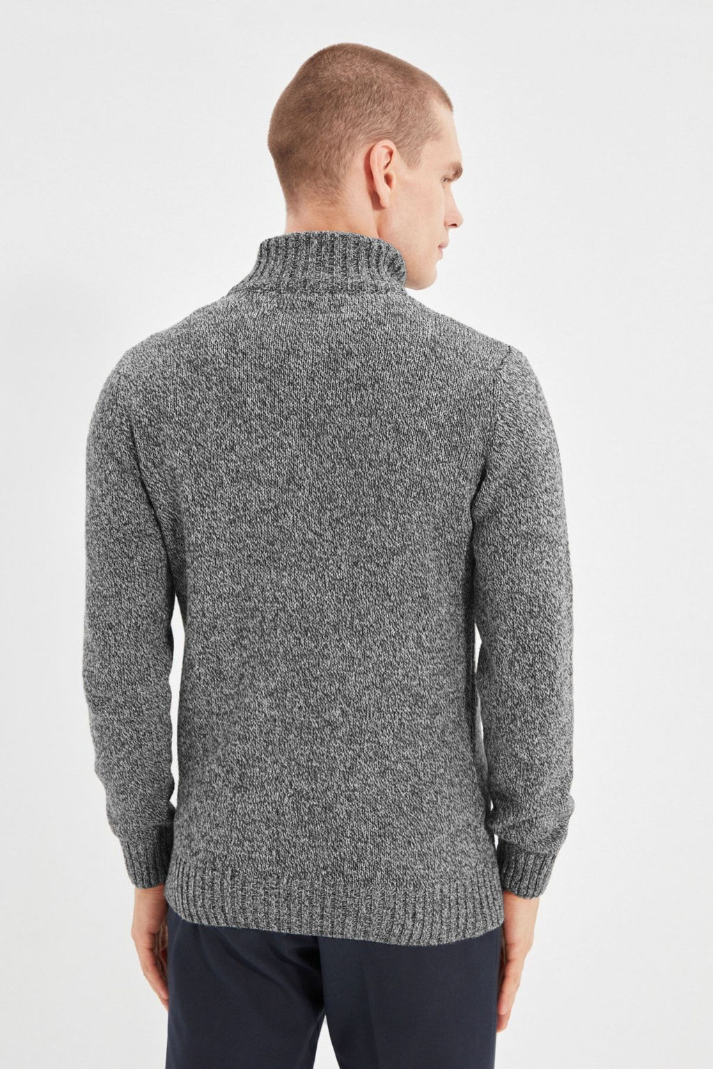 TRENDYOL MAN Vizon Casual Slim Fit Yunlu Yar?m Bal?kc? Dugmeli Triko Kazak TMNAW21KZ0394 - Trendyolmilla фото 5