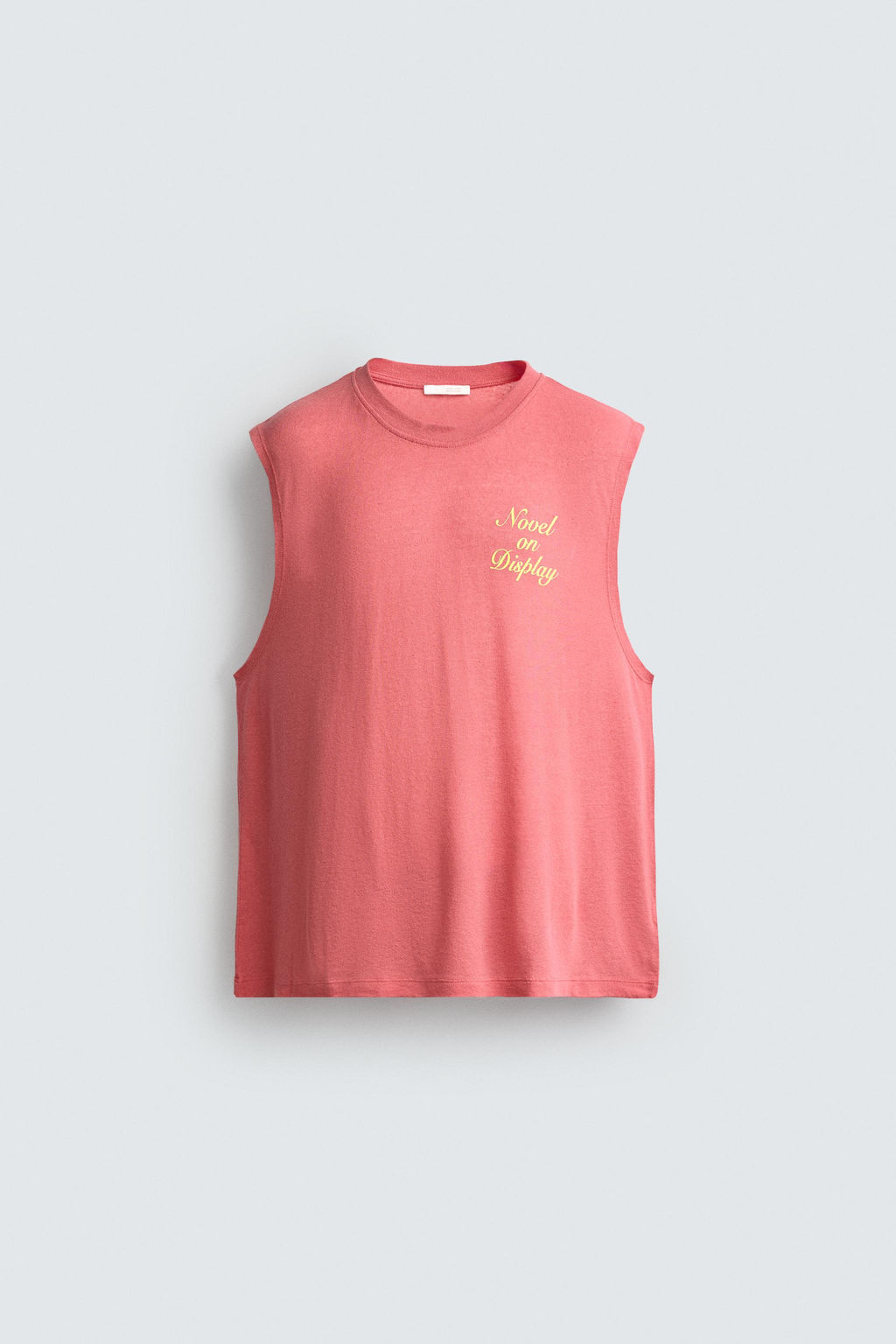 CAMISETA TANK RELAXED FIT TEXTOS ESTAMPADOS / Rosa fl?or