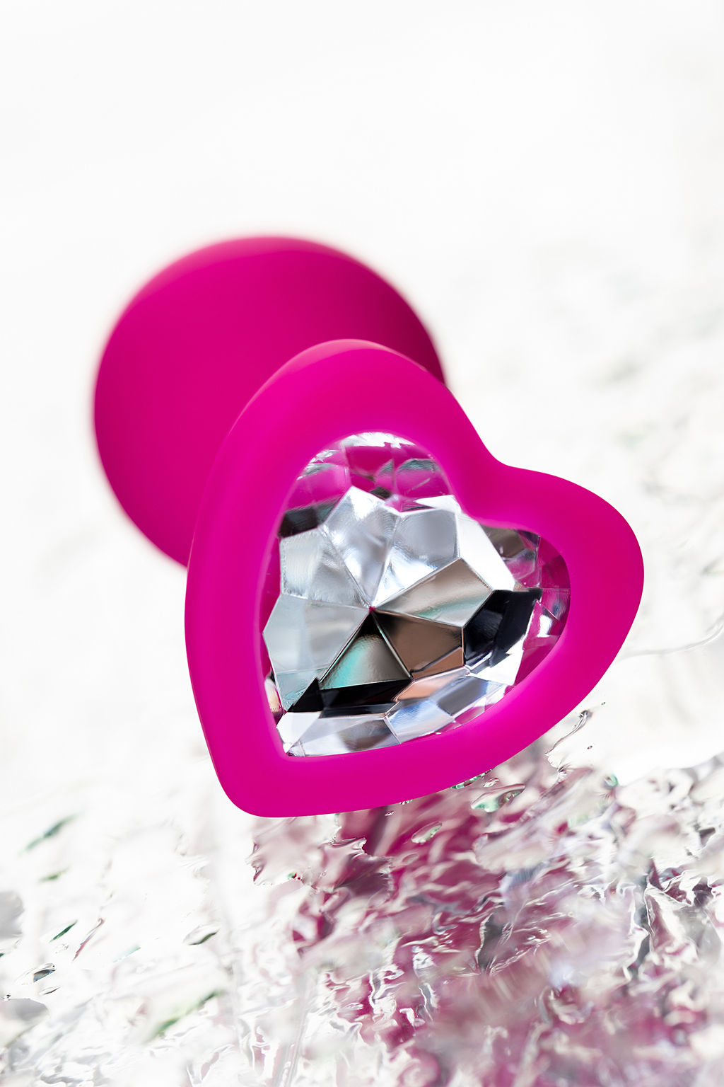 Анальная втулка ToDo by Toyfa Diamond Heart, силикон, розовая, 7 см, 2 см, 18 г