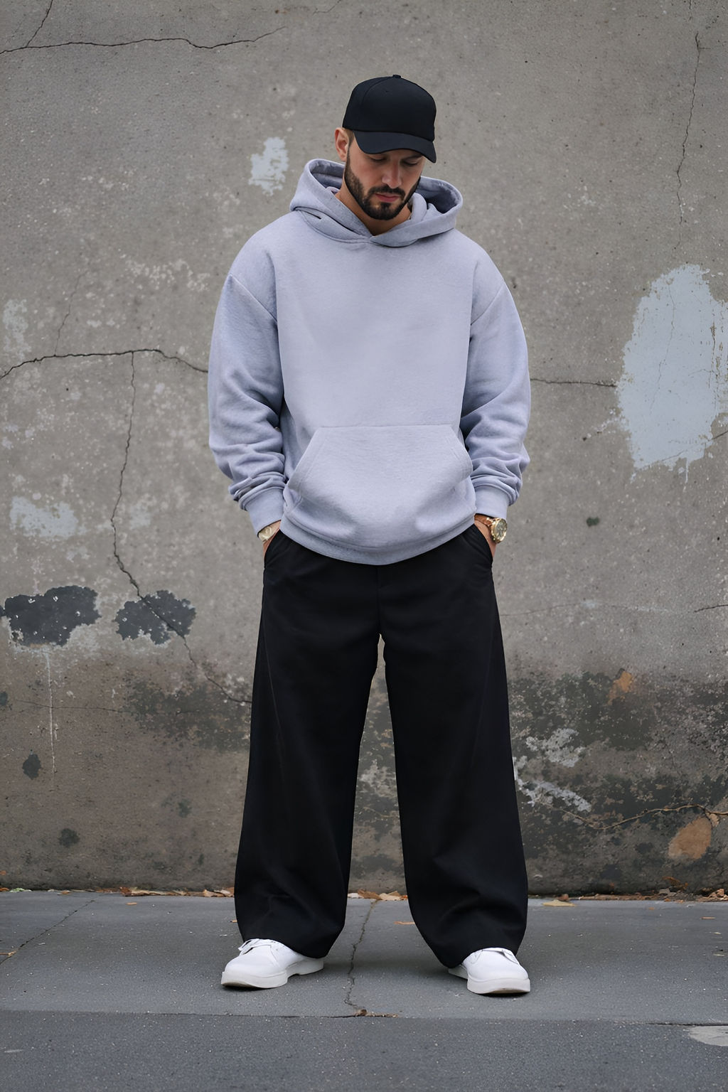 Толстовка мужская с капюшоном "Вasic" меланж