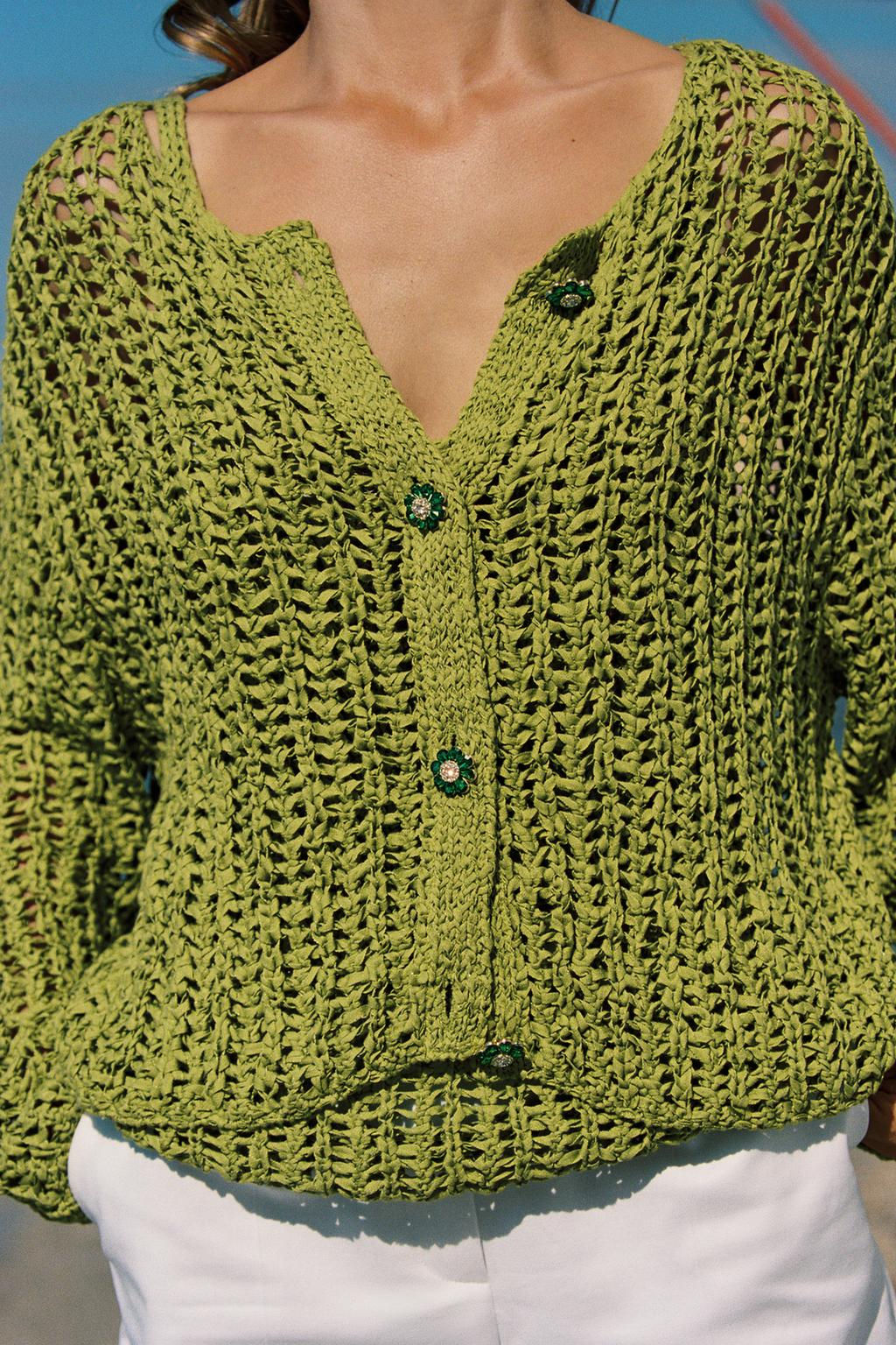 RIBBON KNIT CARDIGAN - Zara фото 2