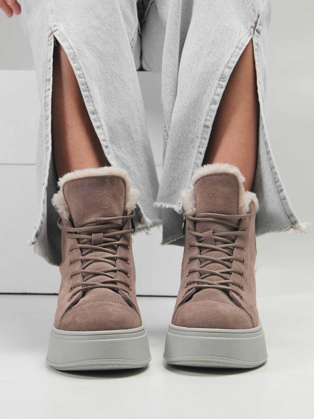 Ботинки 217.ALTAgr. капучино замша/Шерсть