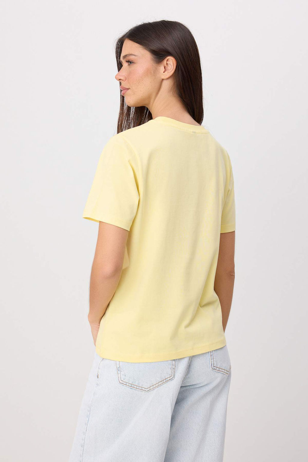 A__k Sar_ Bask_l_ Regular/Normal Kal_p Bisiklet Yaka _rme T-Shirt TWOSS26TS00294 - Trendyolmilla фото 4