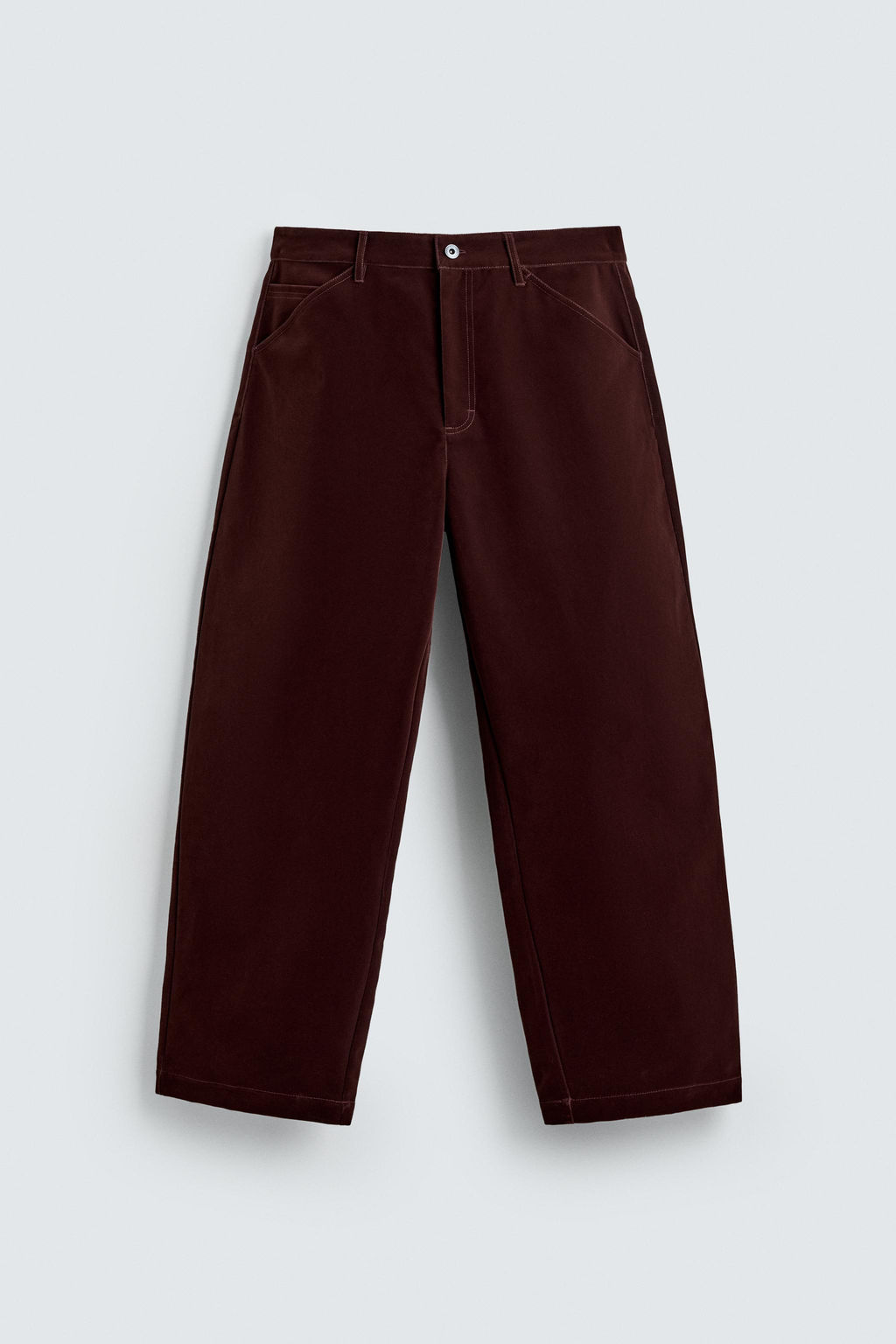 FLOCKED WIDE-LEG TROUSERS - Zara фото 7