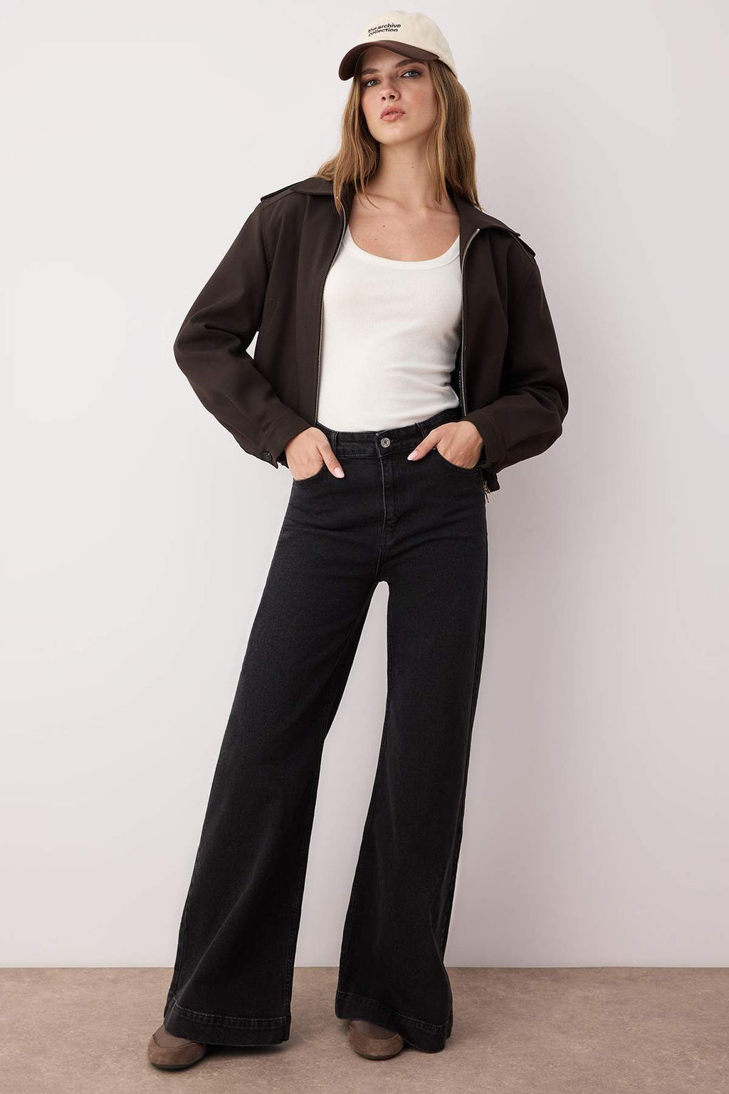 Ac?k Mavi Paca Detayl? Normal Bel Wide Leg Comfort Jeans TWOAW26JE00000 - Trendyolmilla фото 5