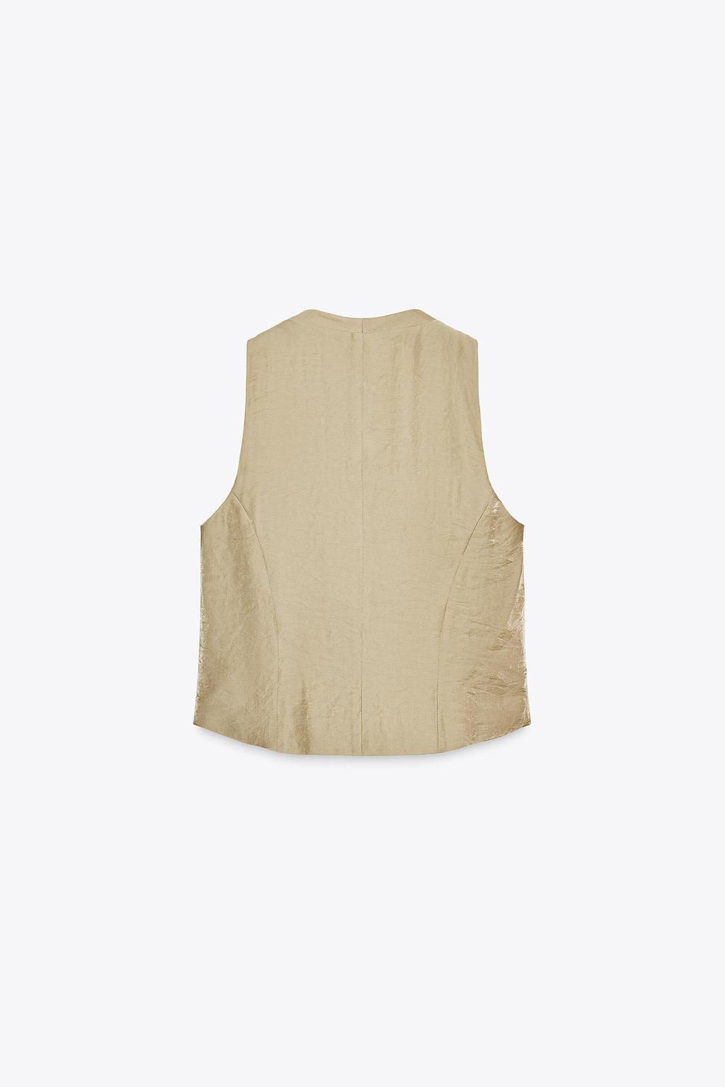 GOLD BUTTON SATIN TOP - Zara фото 7