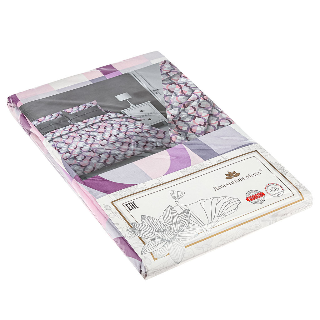 Пододеяльник Евростандарт на кнопках Идилия, белый 220х215см, поплин 115г/м2, хлопок 100%, упаковка классическая ПВХ 28х41см, Домашняя мода (Россия)  фото 2