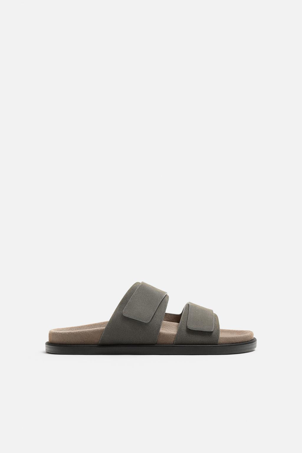 DOUBLE STRAP LEATHER SANDALS - Zara фото 3