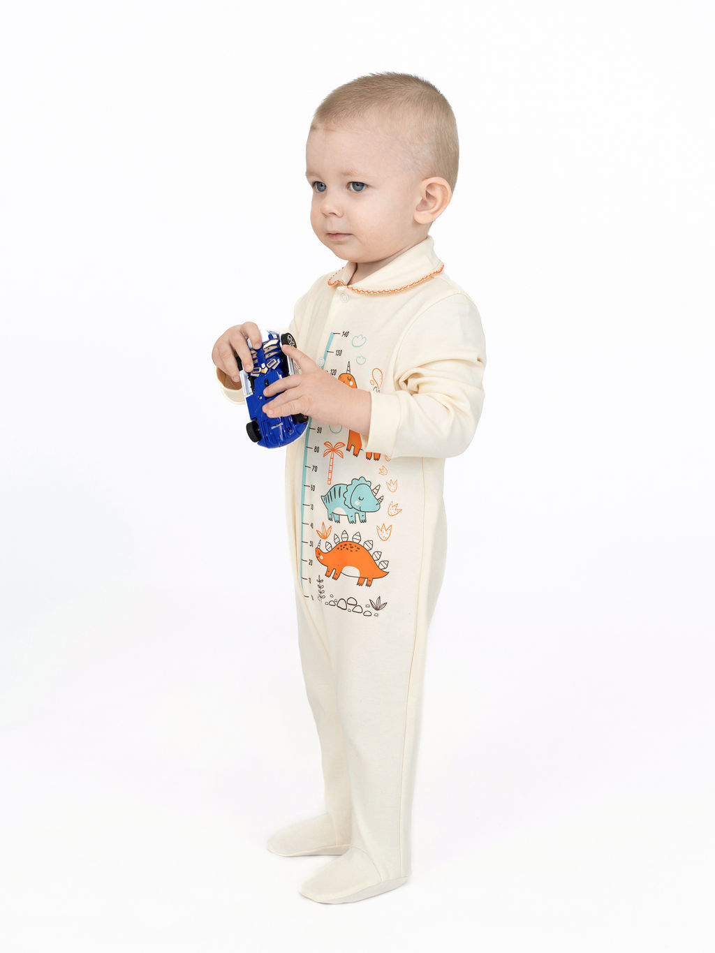 Комбинезон ясельный бежевый ростомер дино