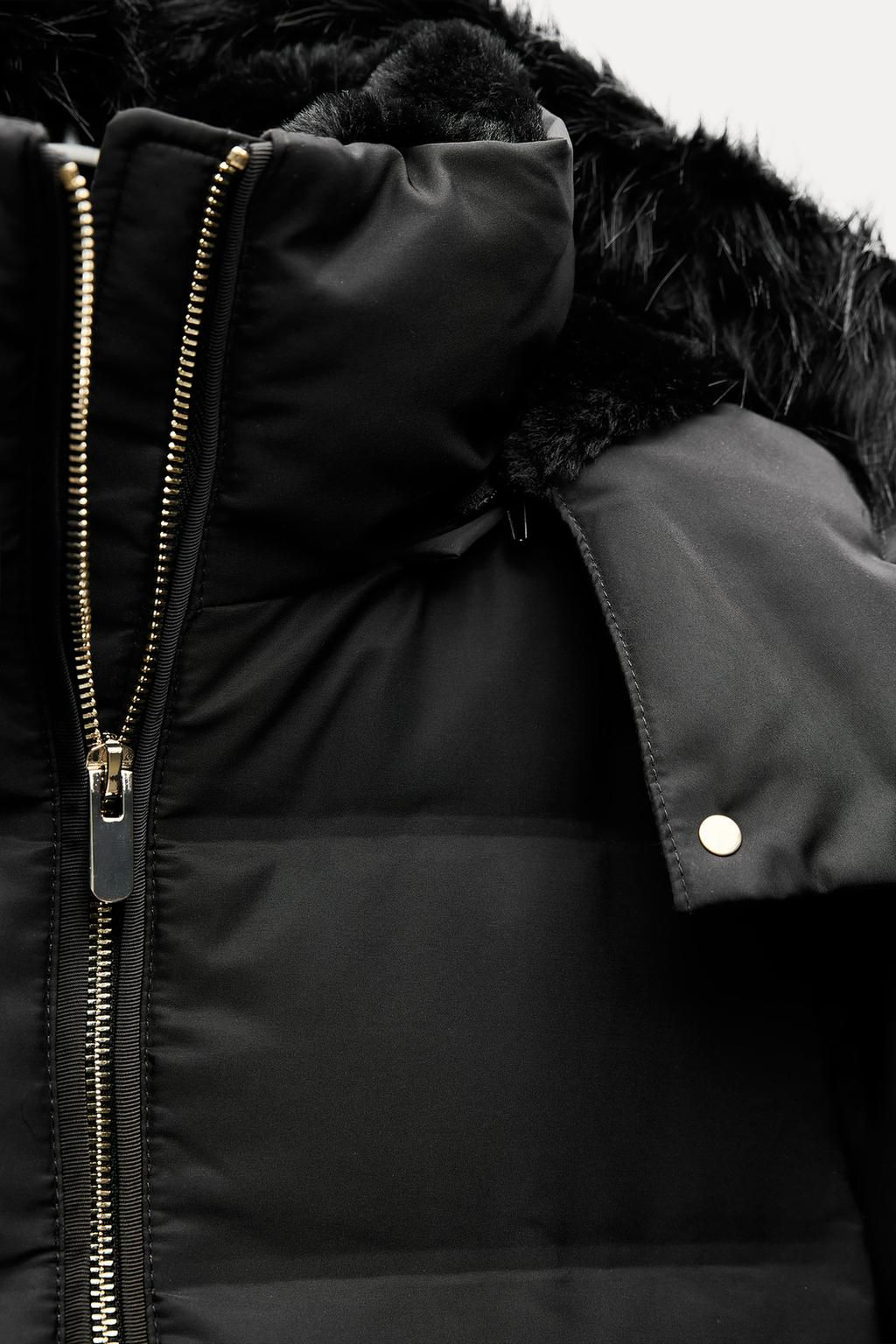 SEMI-LONG HOODED PUFFER JACKET - Zara фото 6