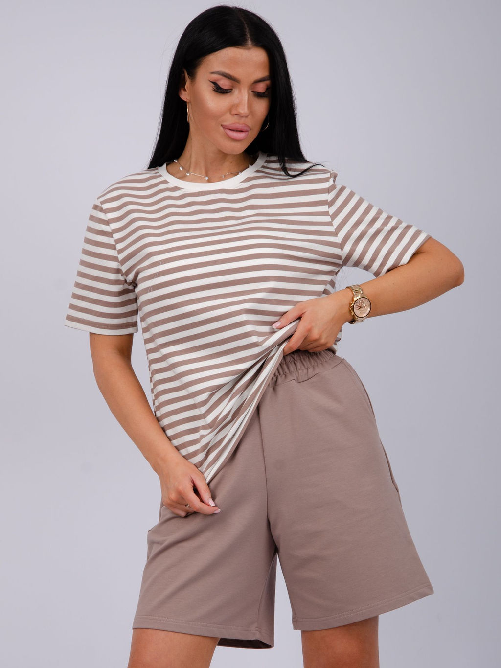 Костюм "Океан" бежевый, трикотаж