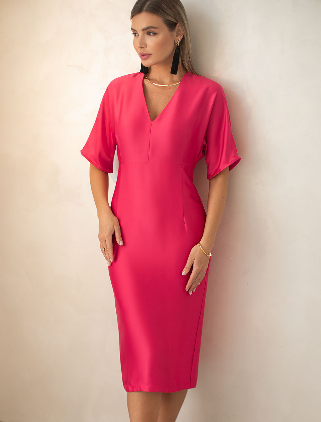 VILATTE / Платье из плотного полуматового сатина